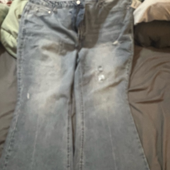 Stylish Blue Flare Women's Jeans - Picture 6 of 6